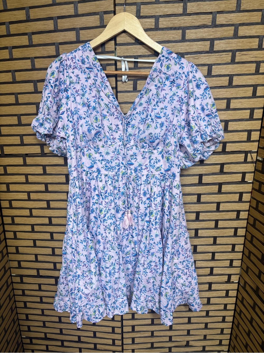 jessica simpson blue floral dress pink size large rtwr